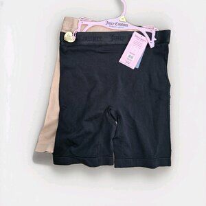 Juicy Couture Slimming Shaper Seamless Biker Shorts 2 Pcs Black & Tan NWT Size M
